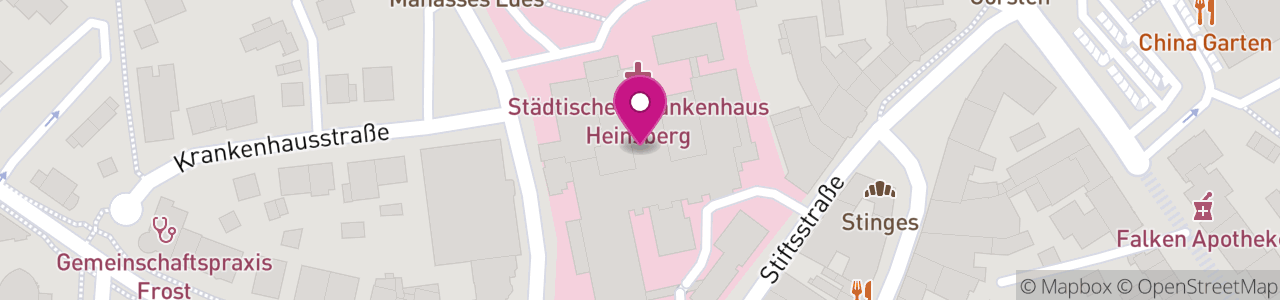 Karte mit dem Standort von Städtisches Krankenhaus Heinsberg